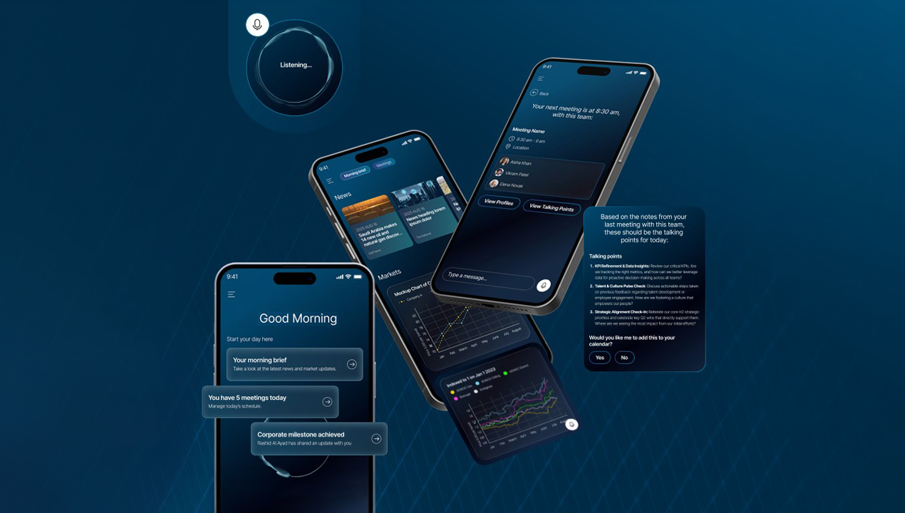 ADNOC AI assistant — mobile app with meeting intelligence